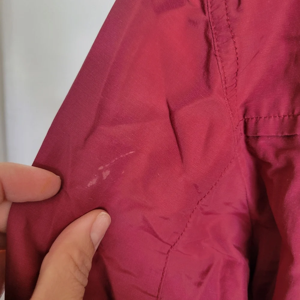 Valentino Made In Italy‎ Burgundy Red Bomber Rain Jacket Women's Size Small